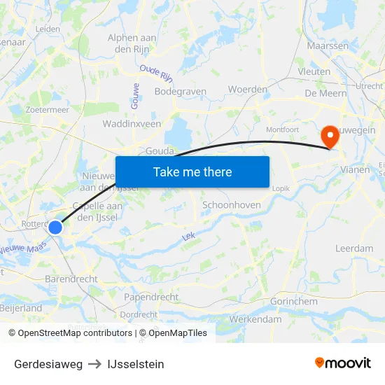 Gerdesiaweg to IJsselstein map