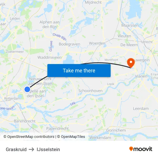 Graskruid to IJsselstein map