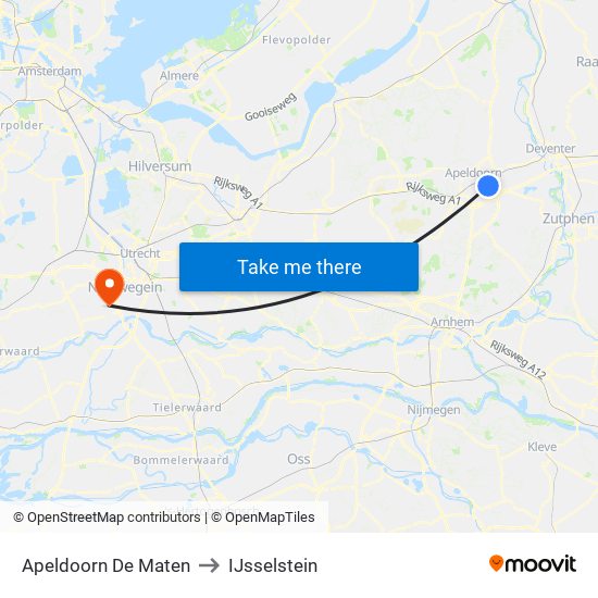 Apeldoorn De Maten to IJsselstein map