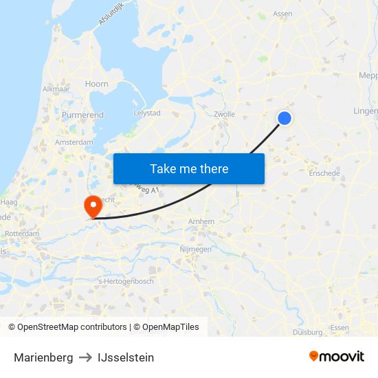 Marienberg to IJsselstein map