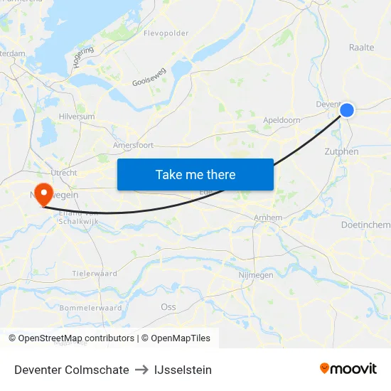 Deventer Colmschate to IJsselstein map