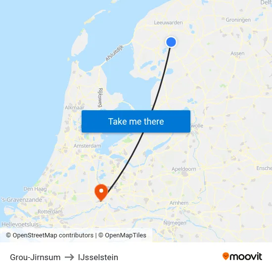 Grou-Jirnsum to IJsselstein map