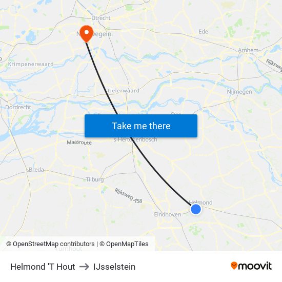 Helmond 'T Hout to IJsselstein map