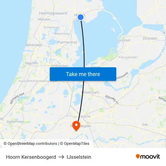Hoorn Kersenboogerd to IJsselstein map