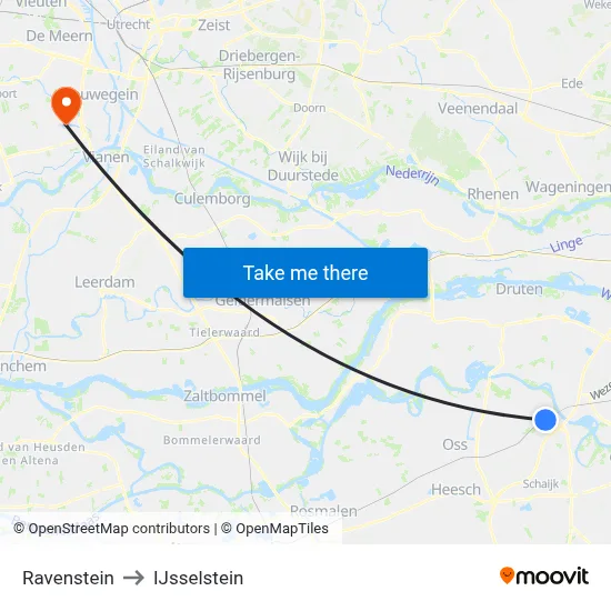 Ravenstein to IJsselstein map
