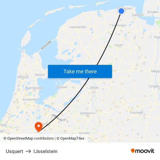 Usquert to IJsselstein map