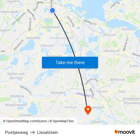 Postjesweg to IJsselstein map