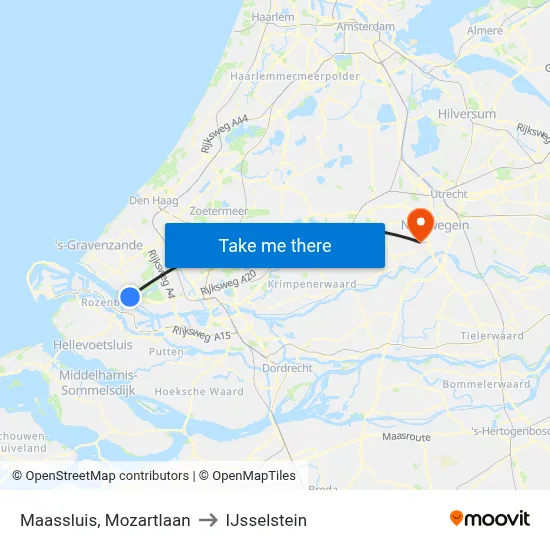 Maassluis, Mozartlaan to IJsselstein map