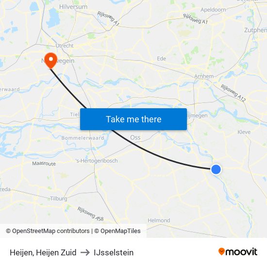 Heijen, Heijen Zuid to IJsselstein map
