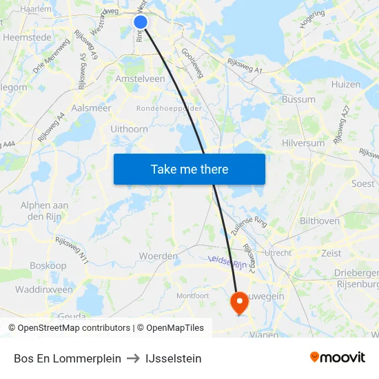 Bos En Lommerplein to IJsselstein map