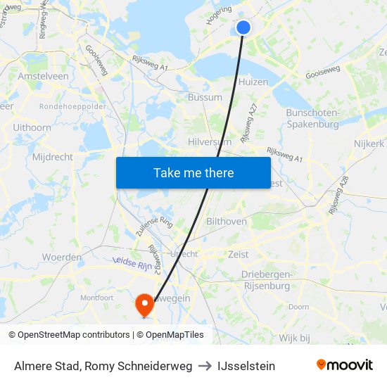 Almere Stad, Romy Schneiderweg to IJsselstein map