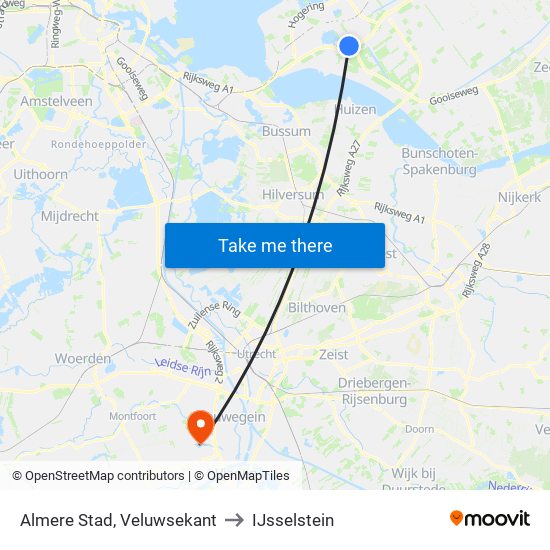 Almere Stad, Veluwsekant to IJsselstein map