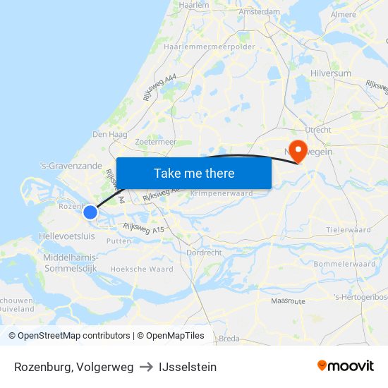 Rozenburg, Volgerweg to IJsselstein map