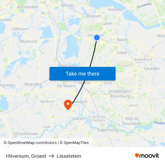 Hilversum, Groest to IJsselstein map