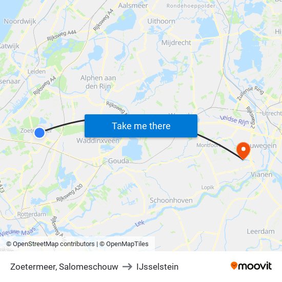 Zoetermeer, Salomeschouw to IJsselstein map