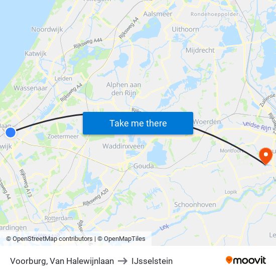 Voorburg, Van Halewijnlaan to IJsselstein map