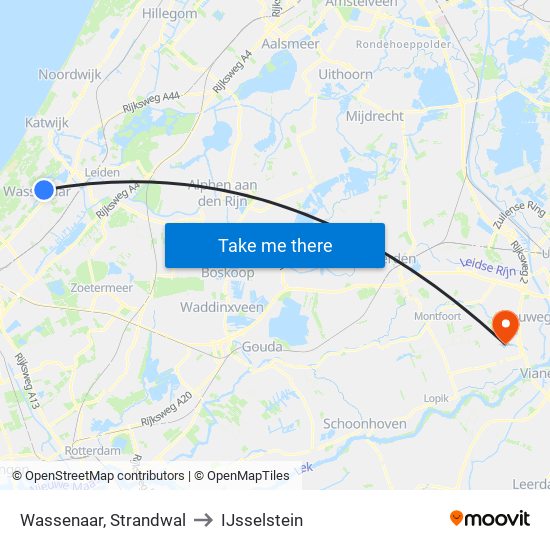 Wassenaar, Strandwal to IJsselstein map