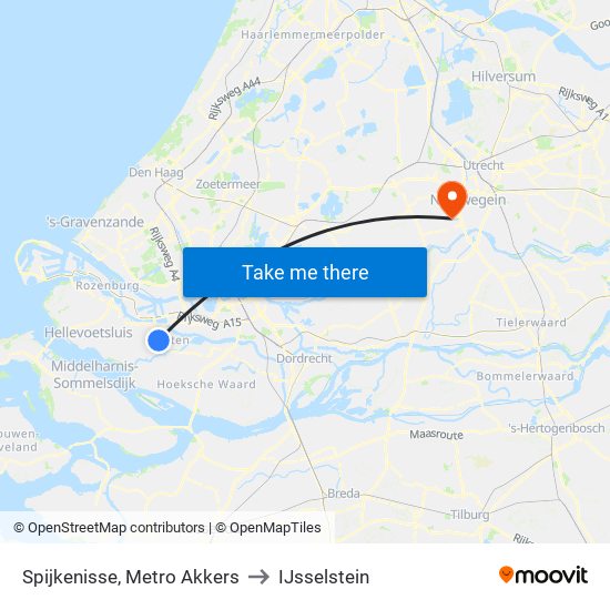 Spijkenisse, Metro Akkers to IJsselstein map