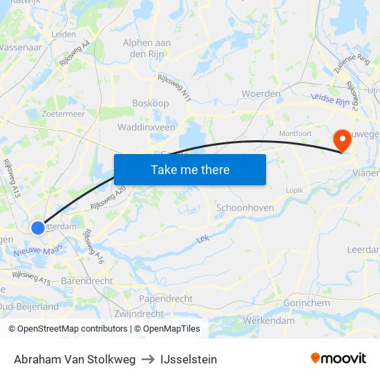 Abraham Van Stolkweg to IJsselstein map