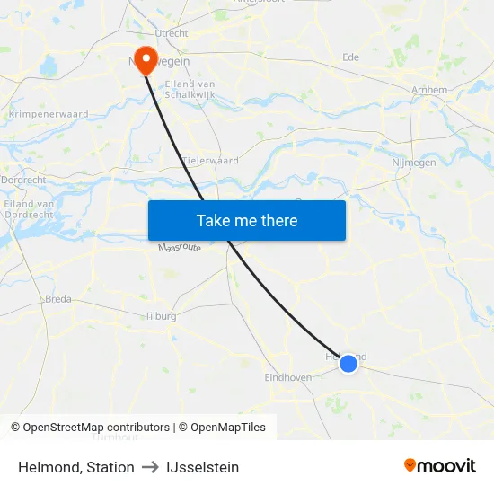 Helmond, Station to IJsselstein map