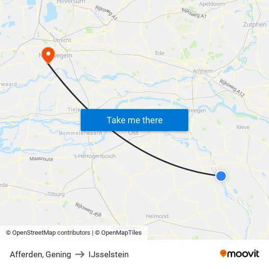 Afferden, Gening to IJsselstein map