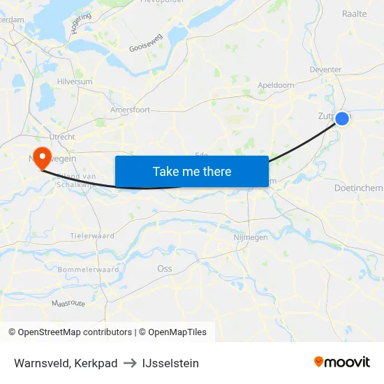 Warnsveld, Kerkpad to IJsselstein map