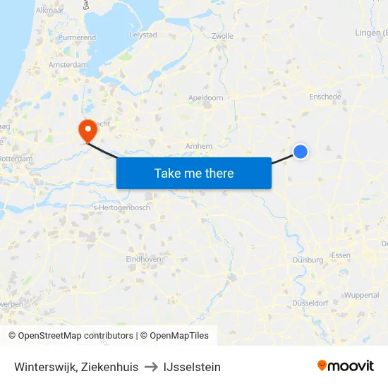 Winterswijk, Ziekenhuis to IJsselstein map