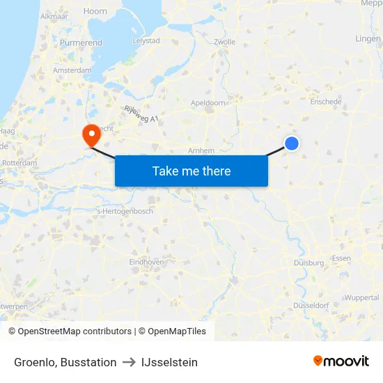 Groenlo, Busstation to IJsselstein map