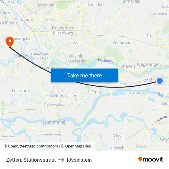 Zetten, Stationsstraat to IJsselstein map