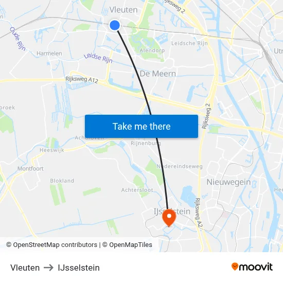 Vleuten to IJsselstein map