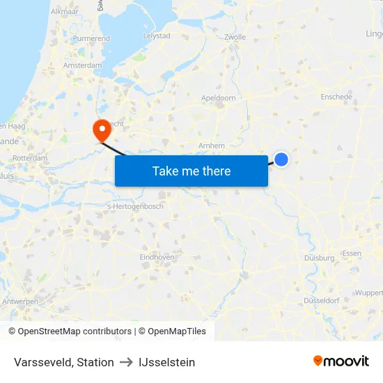 Varsseveld, Station to IJsselstein map