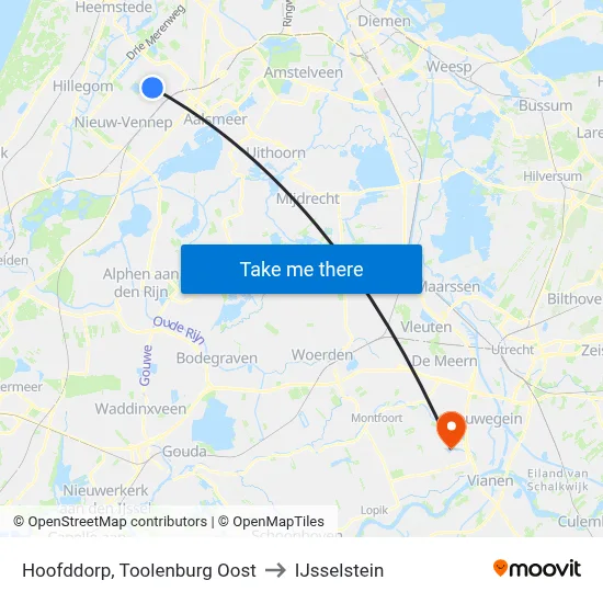 Hoofddorp, Toolenburg Oost to IJsselstein map