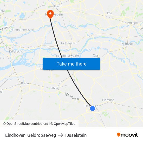 Eindhoven, Geldropseweg to IJsselstein map