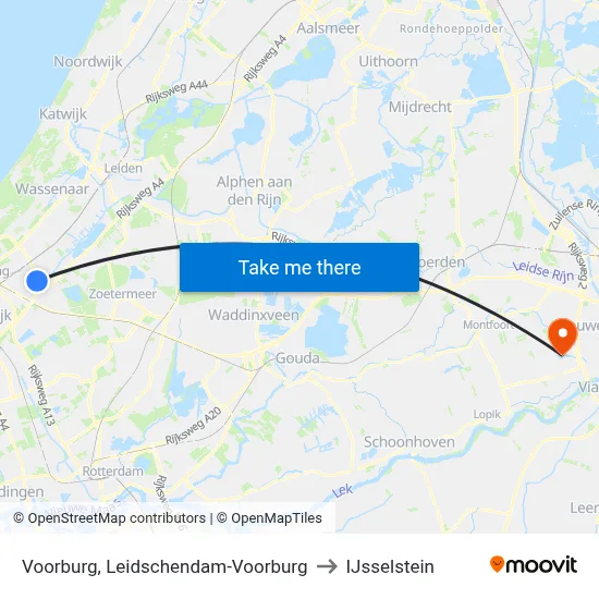 Voorburg, Leidschendam-Voorburg to IJsselstein map
