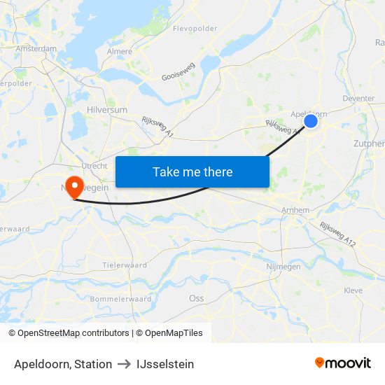 Apeldoorn, Station to IJsselstein map