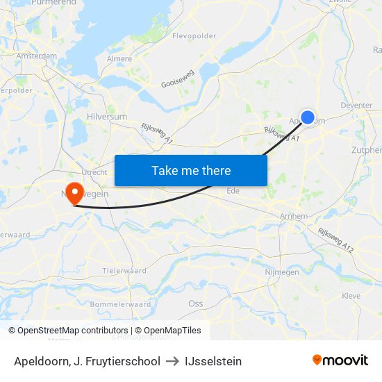 Apeldoorn, J. Fruytierschool to IJsselstein map