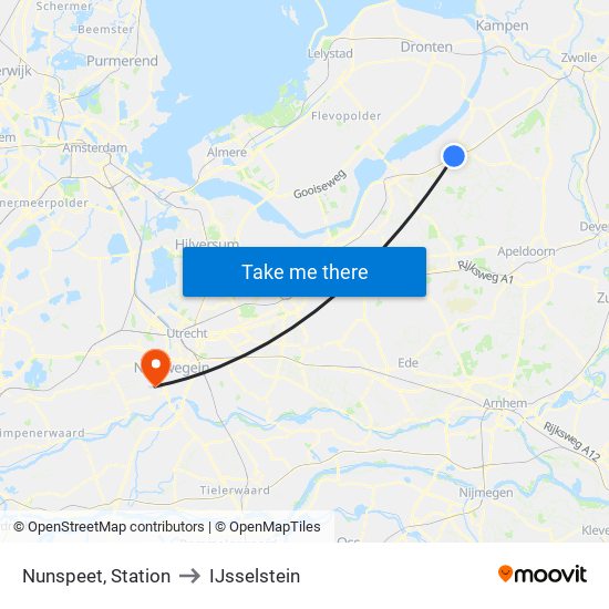 Nunspeet, Station to IJsselstein map