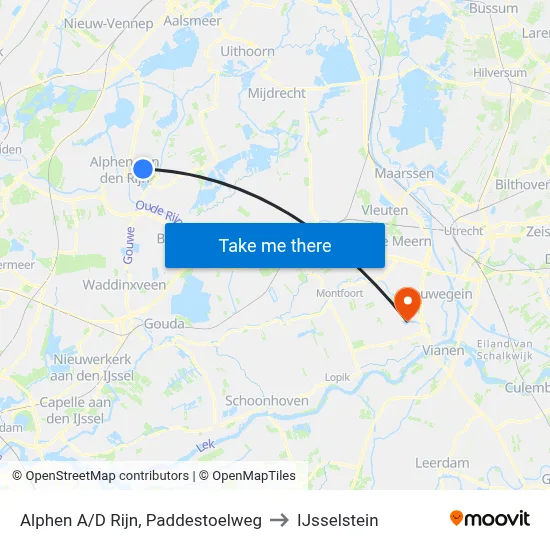 Alphen A/D Rijn, Paddestoelweg to IJsselstein map