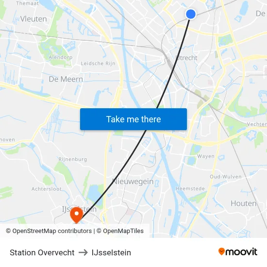 Station Overvecht to IJsselstein map