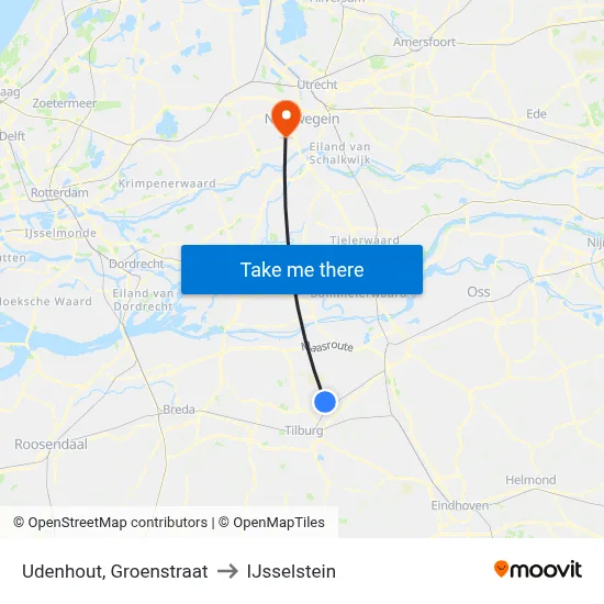 Udenhout, Groenstraat to IJsselstein map