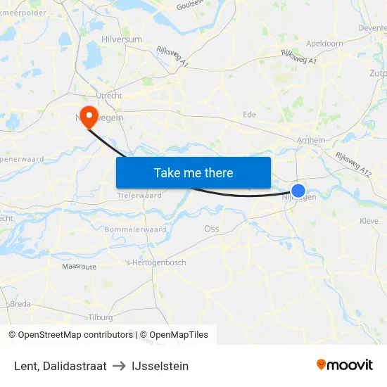 Lent, Dalidastraat to IJsselstein map