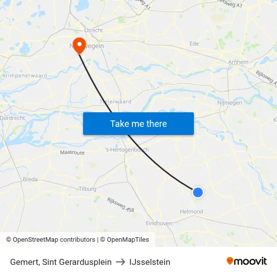 Gemert, Sint Gerardusplein to IJsselstein map