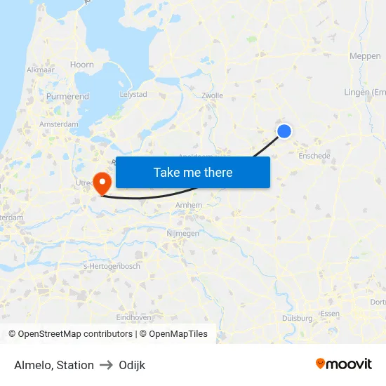 Almelo, Station to Odijk map
