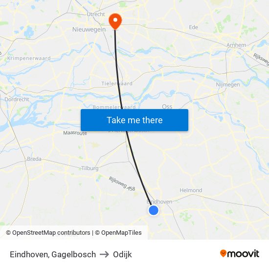 Eindhoven, Gagelbosch to Odijk map