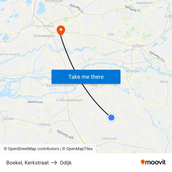 Boekel, Kerkstraat to Odijk map