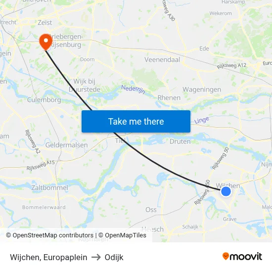 Wijchen, Europaplein to Odijk map