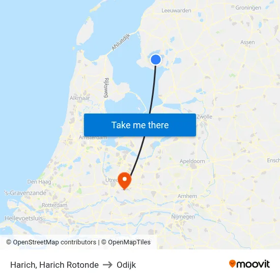 Harich, Harich Rotonde to Odijk map