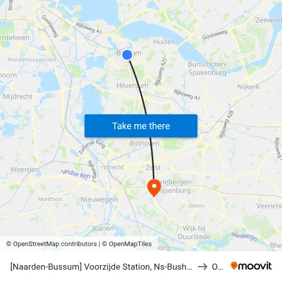 [Naarden-Bussum] Voorzijde Station, Ns-Bushalte Albrechtlaan to Odijk map