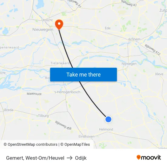 Gemert, West-Om/Heuvel to Odijk map