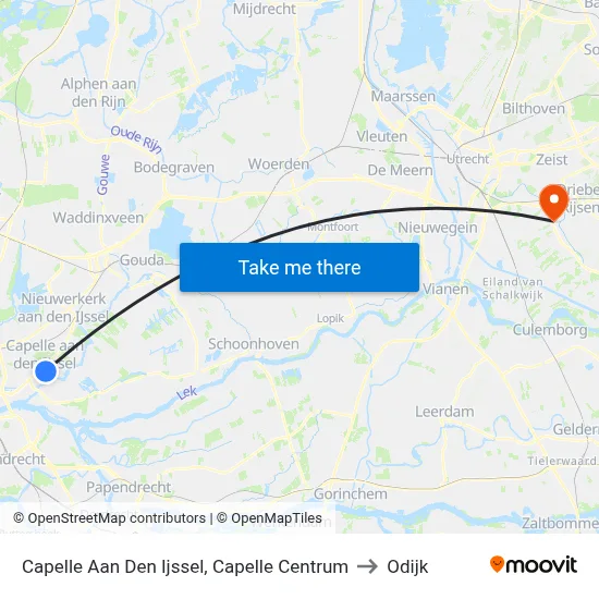 Capelle Aan Den Ijssel, Capelle Centrum to Odijk map